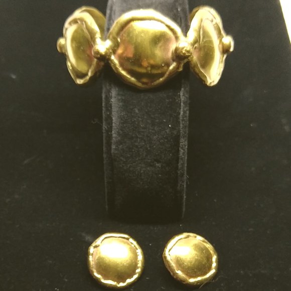 Vintage Marked Handcrafted Bracelet & Earrings - Picture 2 of 8